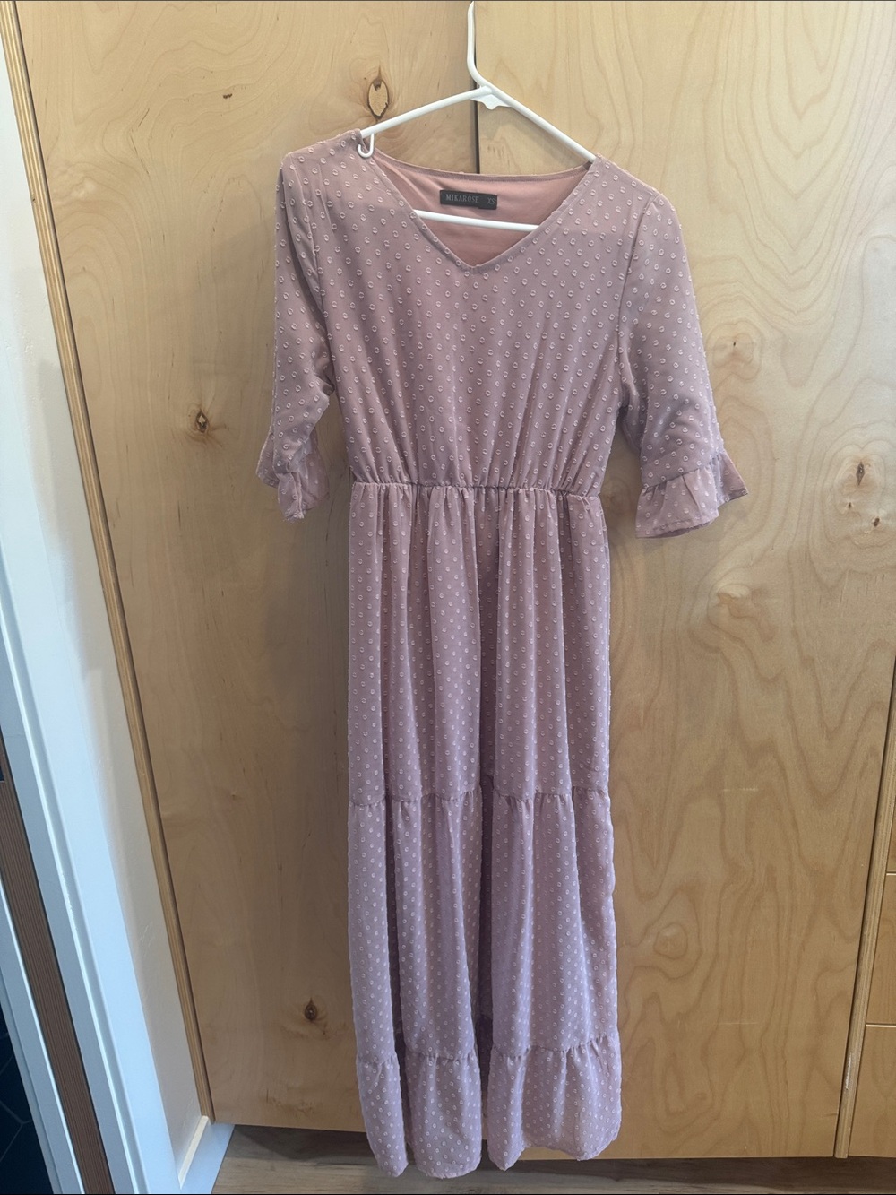 Mossimo Supply Co. Girls Dusty Rose Swiss Dot Maxi Dress